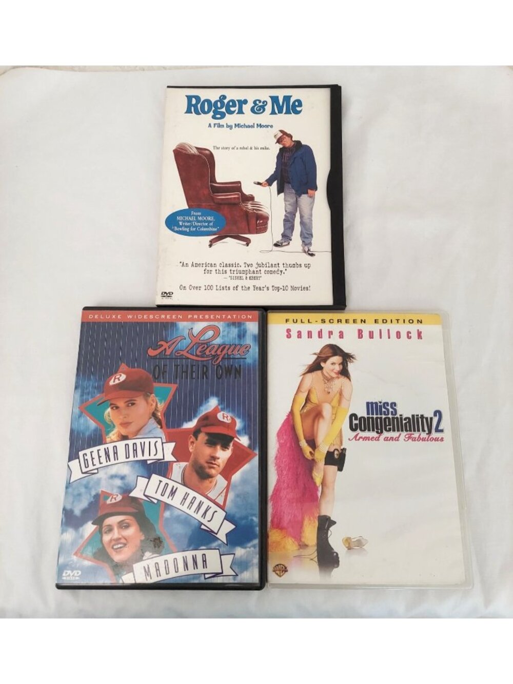 Roger & Me 2003 DVD A League Of Their Own 1992, Miss Congeniality 2 2001 DVD Lot